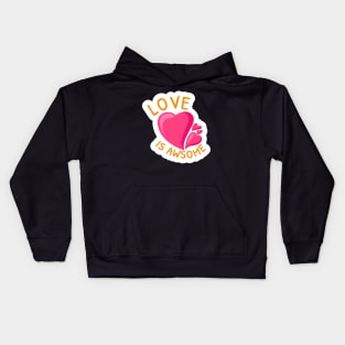 Love is awesome heart cute design Kids Hoodie